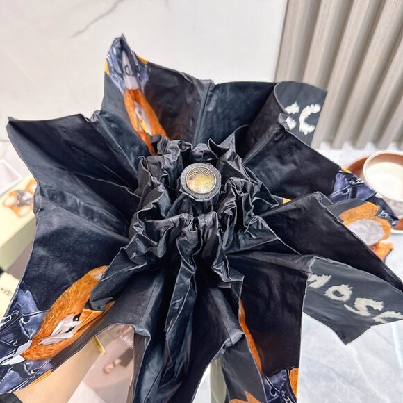 Moschino Black Biker Teddy Bear Folding Umbrella - Picture 4 of 9